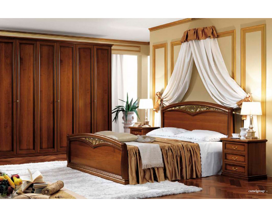 Camelgroup Gendarme Queen Size Bed with Ring - Walnut