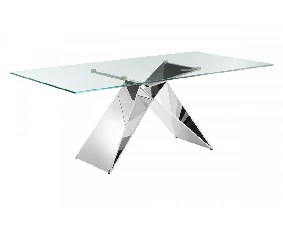 Casabianca - Eiffel Dining Table in Clear, Stainless Steel