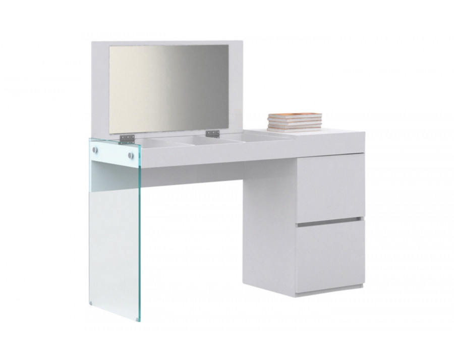 Casabianca - II Vetro Vanity with Storage in White, MDF