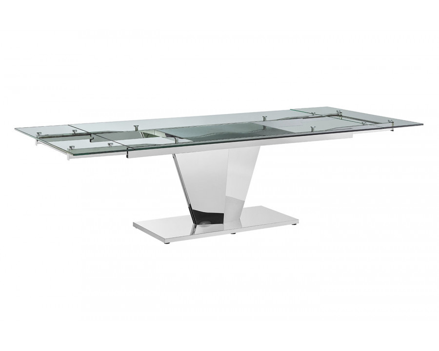 Casabianca - Diamond Dining Table in Clear, Stainless Steel