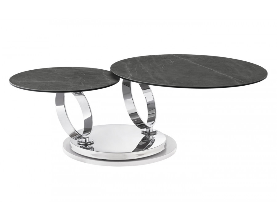 Casabianca Satelite Swivel Coffee Table - Gray, Porcelain