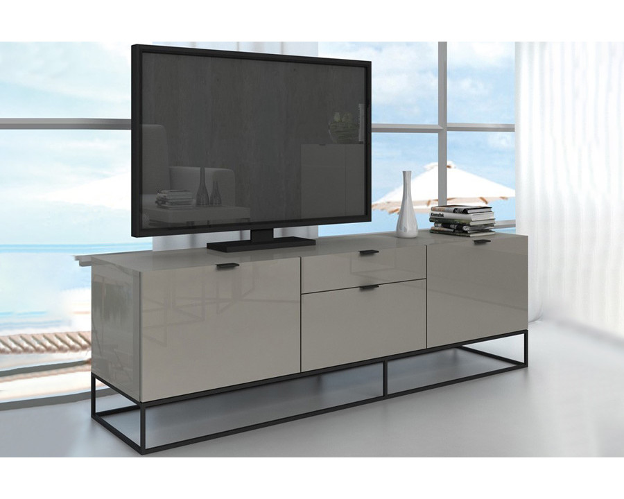 Casabianca - Vizzione Entertainment Center with Storage in Taupe, MDF