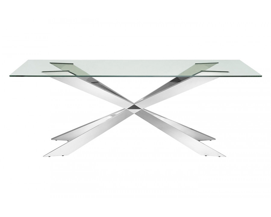 Casabianca - Vortex Dining Table in Clear, Stainless Steel