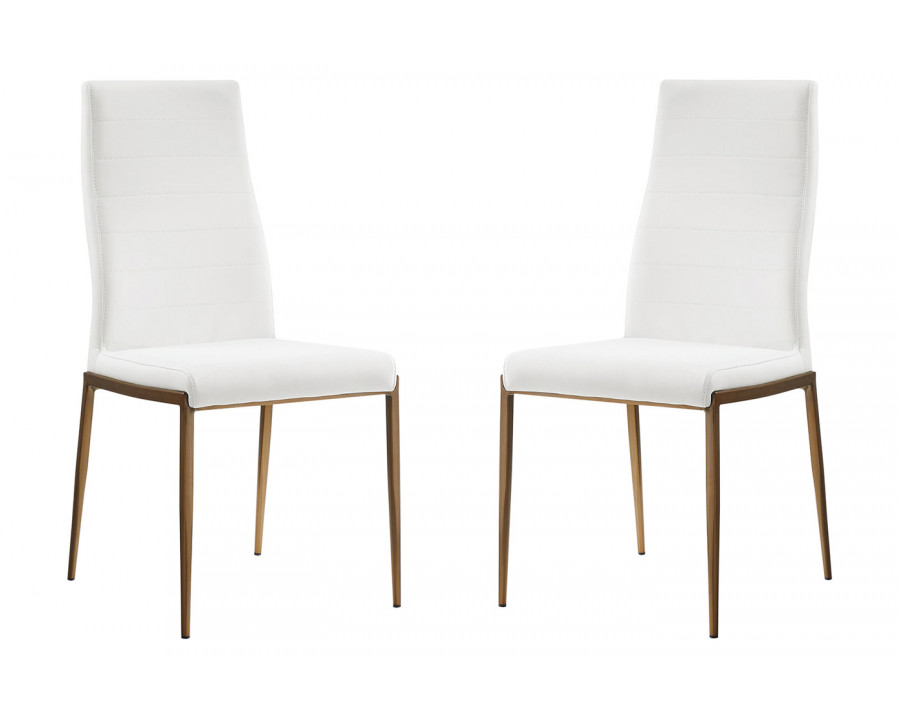 Casabianca Firenze Dining Chair - White/Walnut, PU-Leather