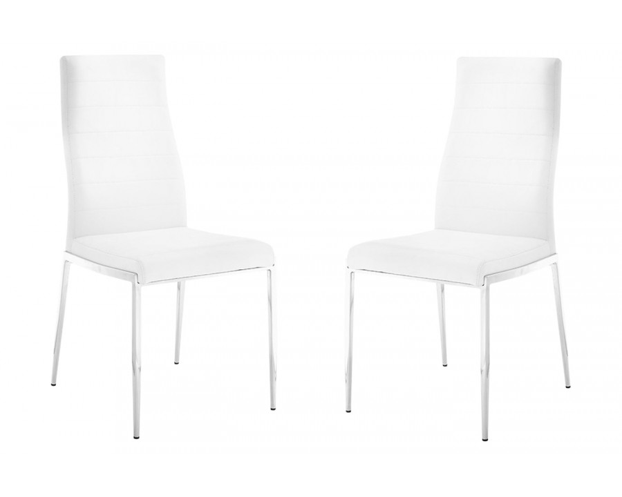 Casabianca Firenze Dining Chair - White/Silver, PU-Leather