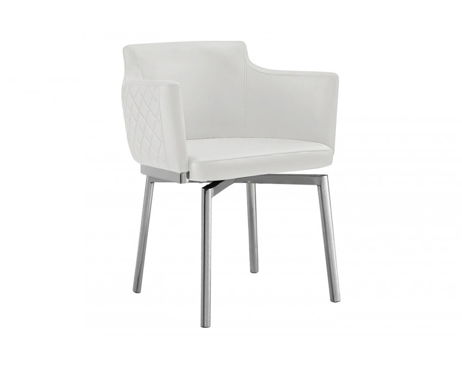 Casabianca Suzzie Swivel Dining Chair - White, PU-Leather