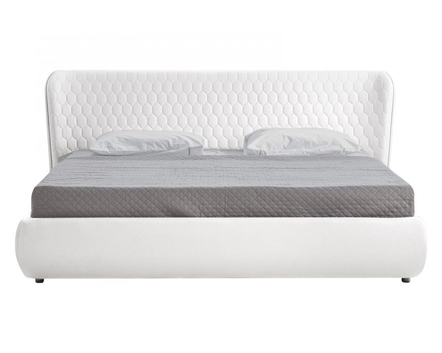 Casabianca Agoura Kind Size Bed - White, PU-Leather