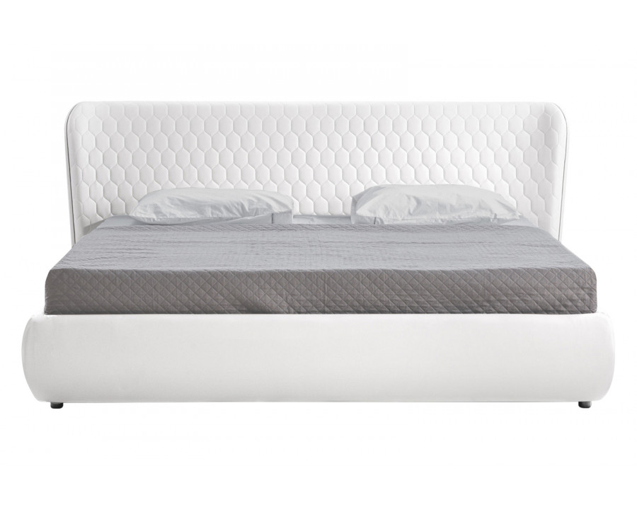 Casabianca Agoura Queen Size Bed - White, PU-Leather