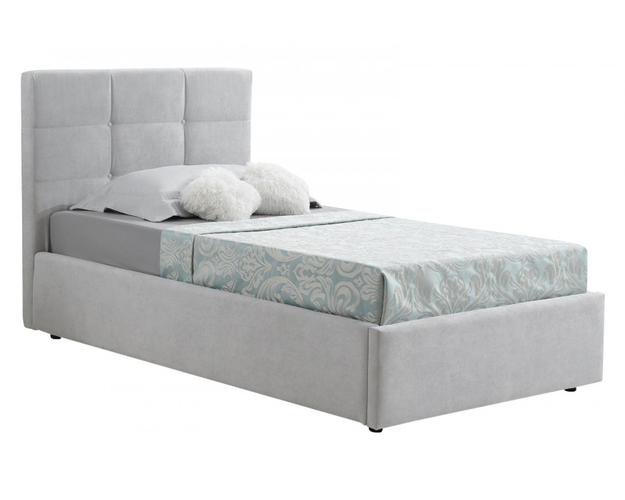 Casabianca - Mario Bed in Gray, Velvet/Fabric