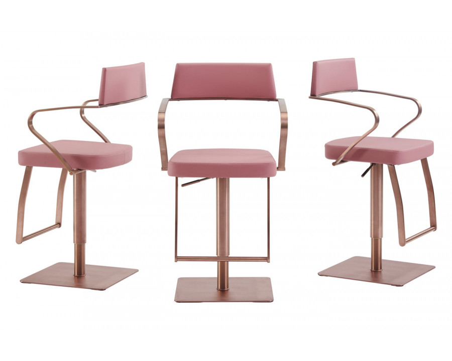 Casabianca - Harbor Swivel Bar Stool in Dusty Pink, PU-Leather