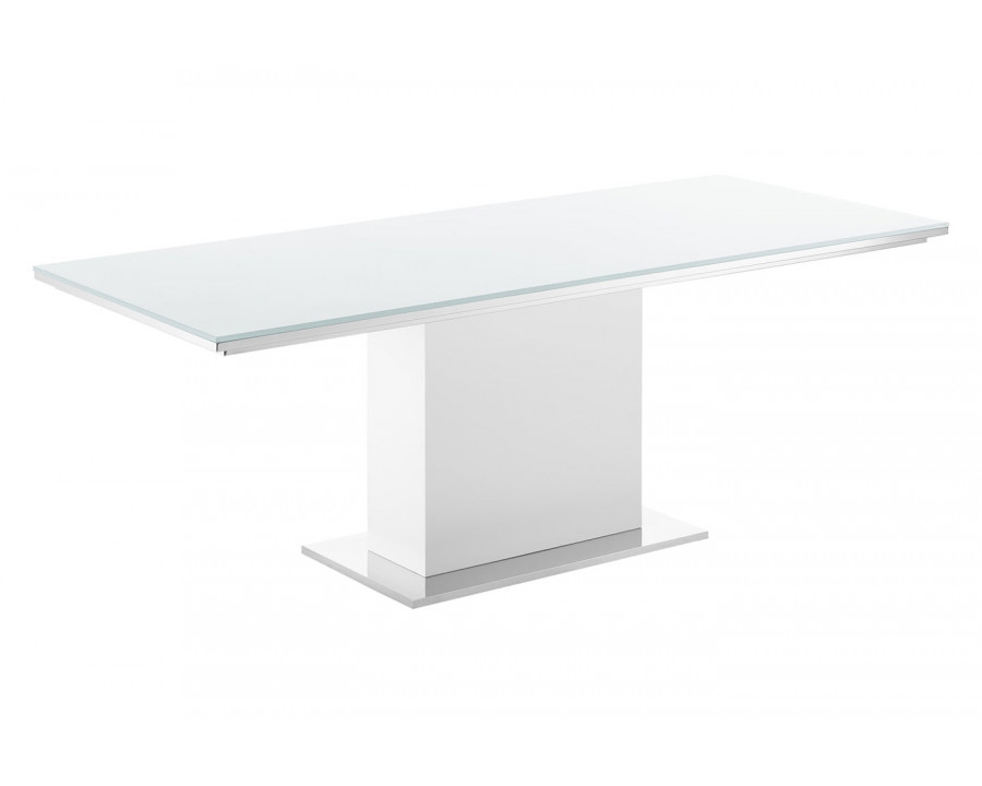 Casabianca - Bianca Dining Table with White Base in White, Glass