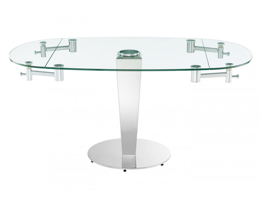 Casabianca - Enzo Dining Table in Clear, Stainless Steel