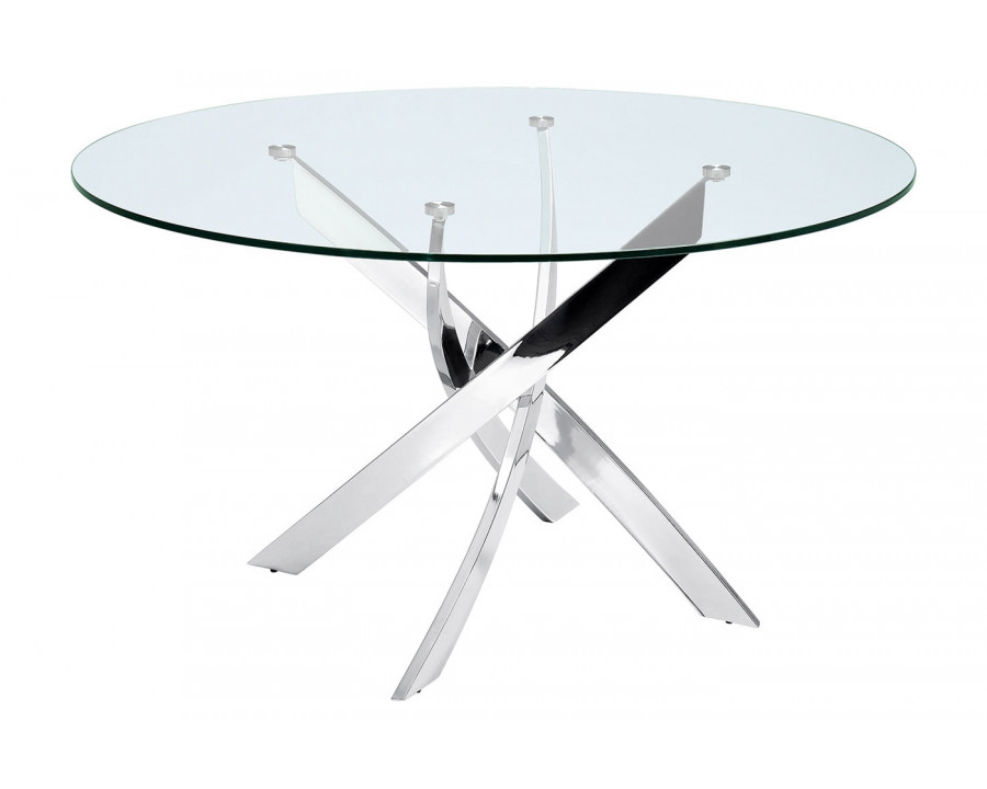 Casabianca - Galaxy Dining Table in Clear, Stainless Steel