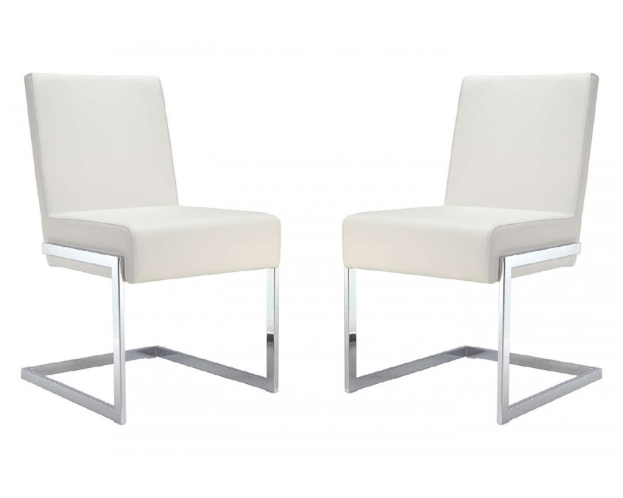 Casabianca Fontana Dining Chair - White/Silver, PU-Leather