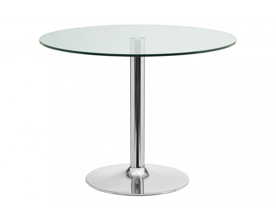 Casabianca - Forte 39 Dining Table in Clear, Stainless Steel