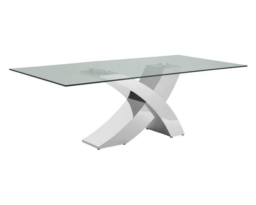 Casabianca - Geneva Dining Table in Clear, Stainless Steel