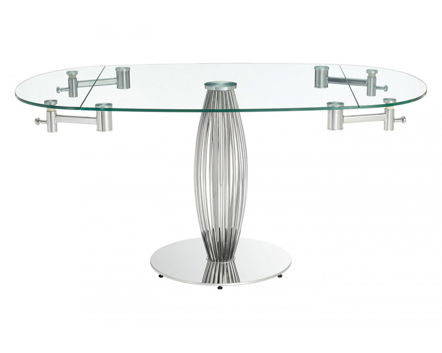 Casabianca - Tasso Dining Table in Clear, Stainless Steel