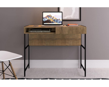 Casabianca - Clark Office Desk with Storage in Walnut, Chipboard