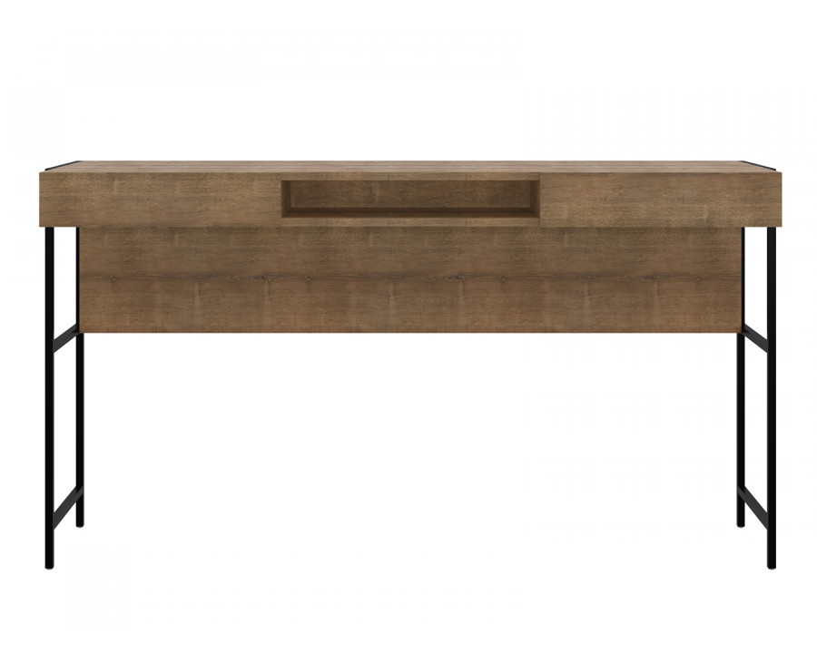 Casabianca Clark Executive Office Desk with Storage - Walnut, Chipboard