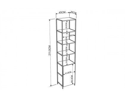 Casabianca - Clark Bookcase in Walnut, MDF