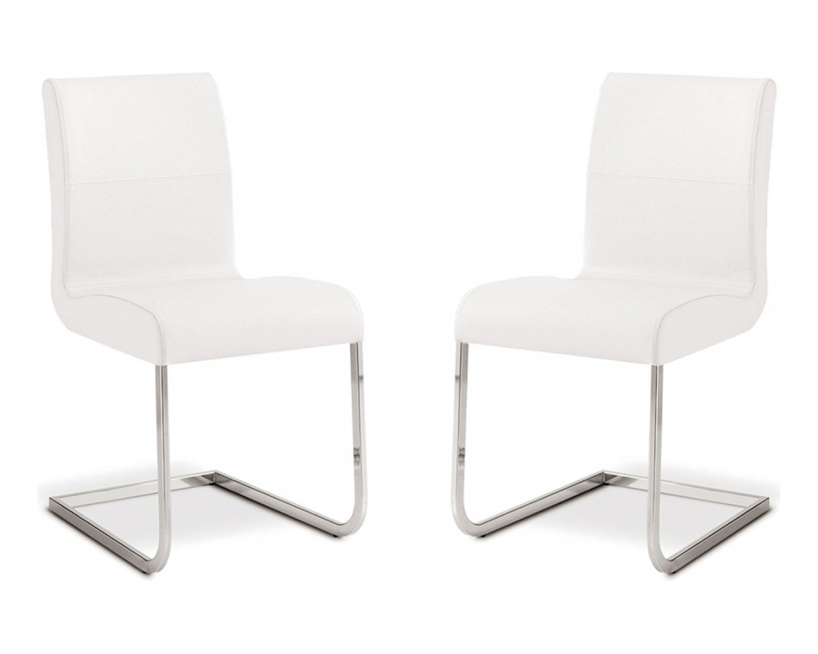 Casabianca Stella Dining Chair - White, Top Grain Leather