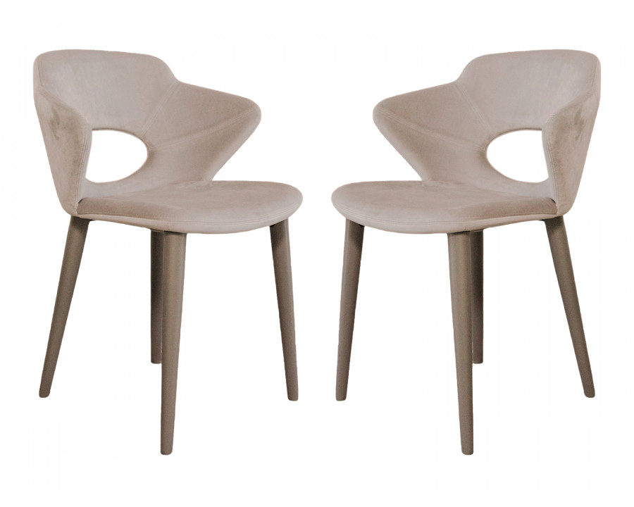 Casabianca - Marilyn Set of 2 Dining Chair In Gray Velvet Fabric