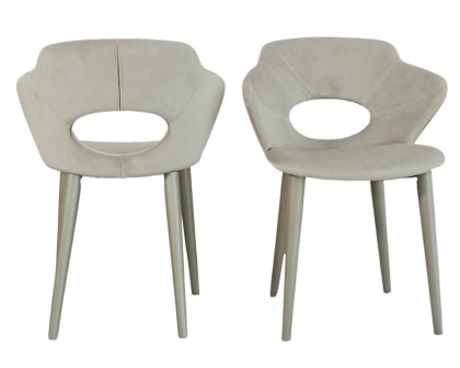 Casabianca - Marilyn Set of 2 Dining Chair In Gray Velvet Fabric