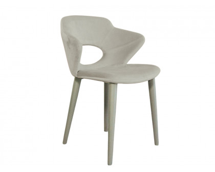 Casabianca - Marilyn Set of 2 Dining Chair In Gray Velvet Fabric