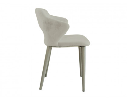 Casabianca - Marilyn Set of 2 Dining Chair In Gray Velvet Fabric