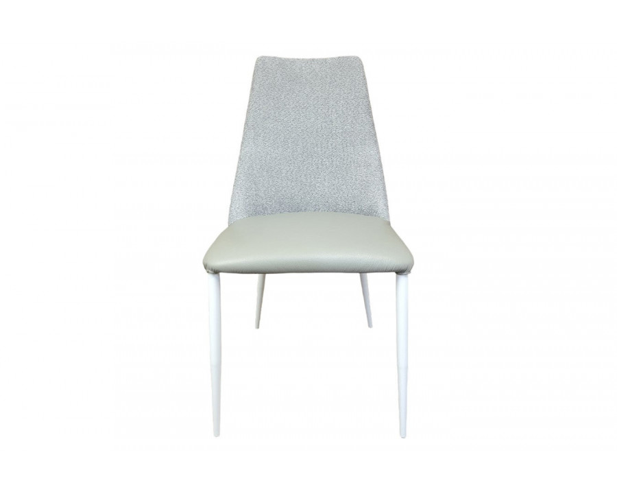 Casabianca Mia Dining Chair - Gray, Leather/Cotton