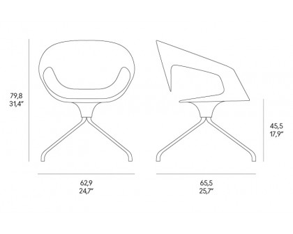 Casamania™ Vad Girevole Polypropylene Chair with Chrome Legs - White