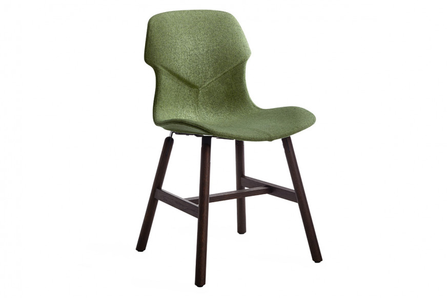 Casamania™ Stereo Wood Polypropylene Chair Frontally Upholstered - Faux Leather