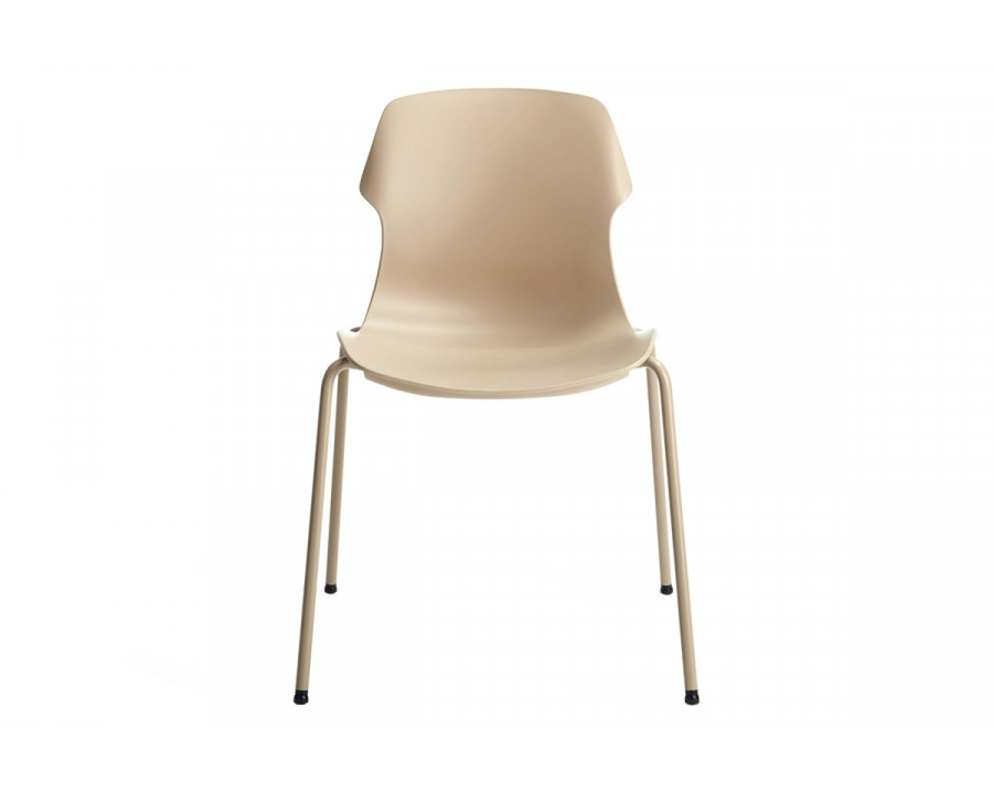 Casamania Stereo Stackable Polypropylene Chair with Chrome Legs - Beige