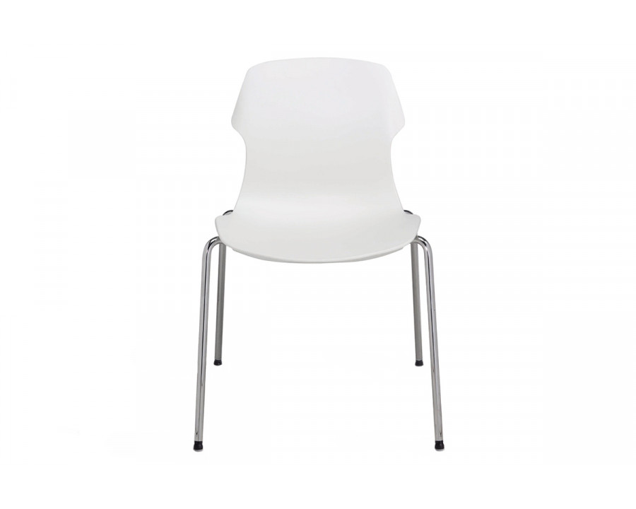 Casamania Stereo Stackable Polypropylene Chair Frontally Upholstered with Chrome Legs - Faux Leather