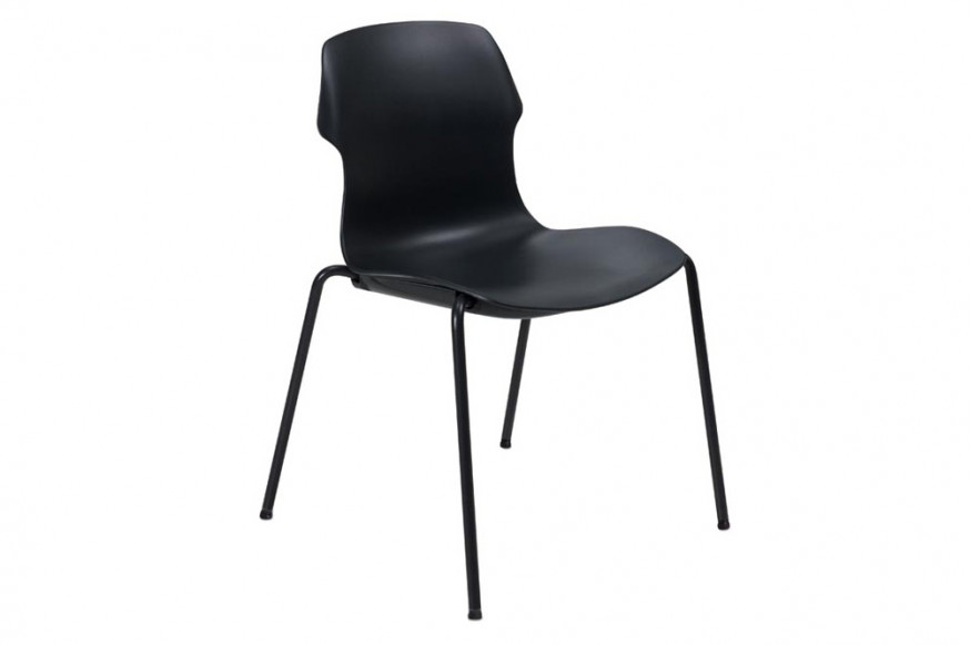 Casamania™ Stereo Stackable Polypropylene Chair Frontally Upholstered - Faux Leather