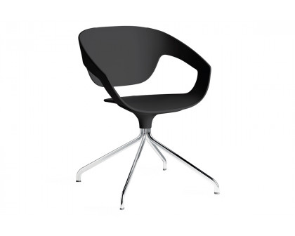 Casamania™ Vad Swivel Upholstered Chair with Chrome Legs - Fabric Basic