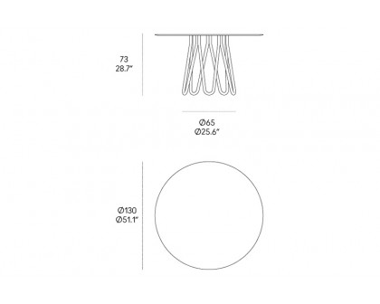 Casamania Meduse Round Dining Table - White Top, Carrara Marble