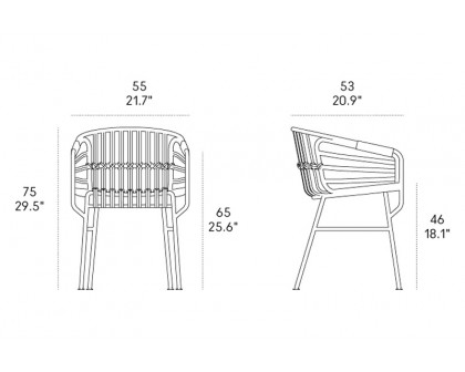 Casamania Raphia Aluminum Chair - White