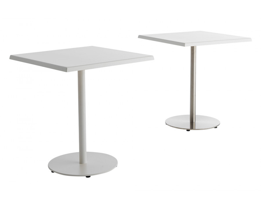 Casamania T1 Outdoor Bistrot Square Cafe Bar Table - White HPL Top and Structure