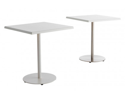 Casamania™ T1 Outdoor Bistrot Square Cafe Bar Table - White HPL Top and Structure