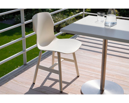 Casamania™ T1 Outdoor Bistrot Square Cafe Bar Table - White HPL Top and Structure