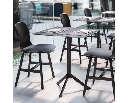 Casamania T4 Bistrot Square Cafe Bar Table - Black HPL Top