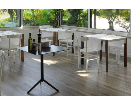 Casamania T4 Bistrot Square Cafe Bar Table - Black HPL Top