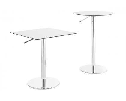 Casamania T2 Bistrot Square Cafe Bar Table - White HPL Top and Steel Structure