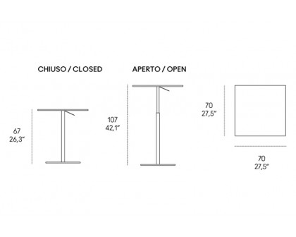 Casamania T2 Bistrot Square Cafe Bar Table - White HPL Top and Steel Structure