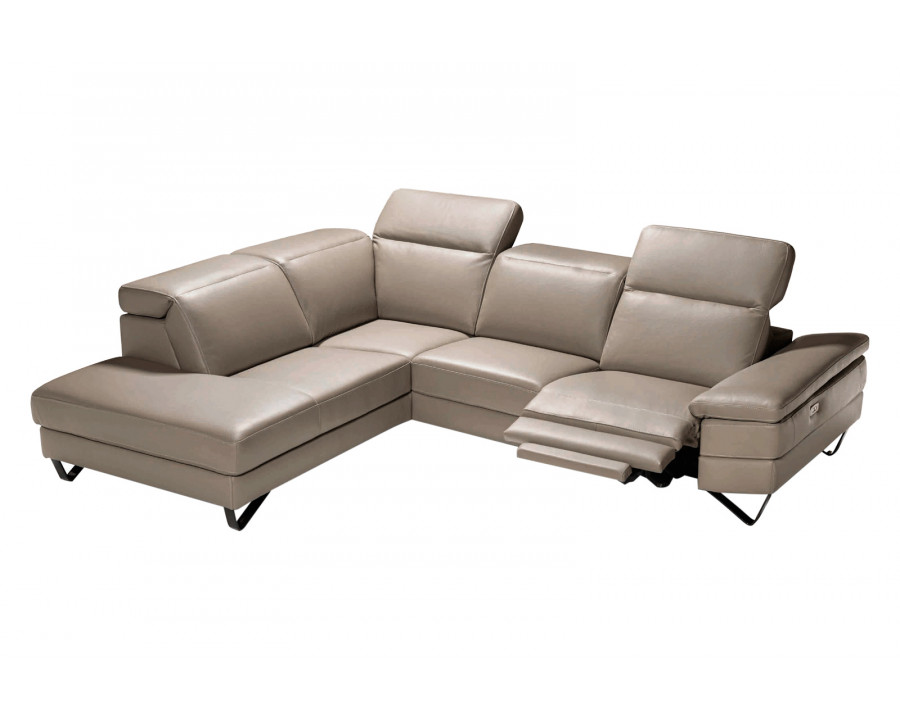 Castello - Marconi Left Facing Sectional with Electric Recliner in Full Top Grain Leather