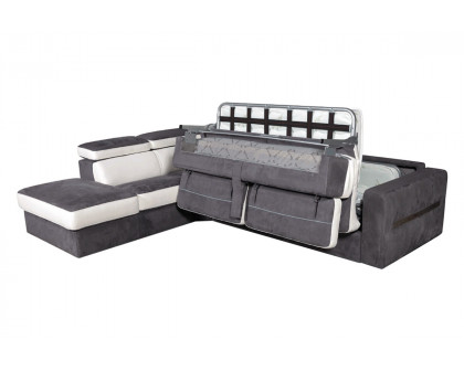 Castello - Ferrara Left Facing Sectional with Bed and Storage in Fabric