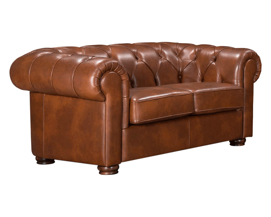 Castello - Perugia Stationary Loveseat in Full Top Grain Leather