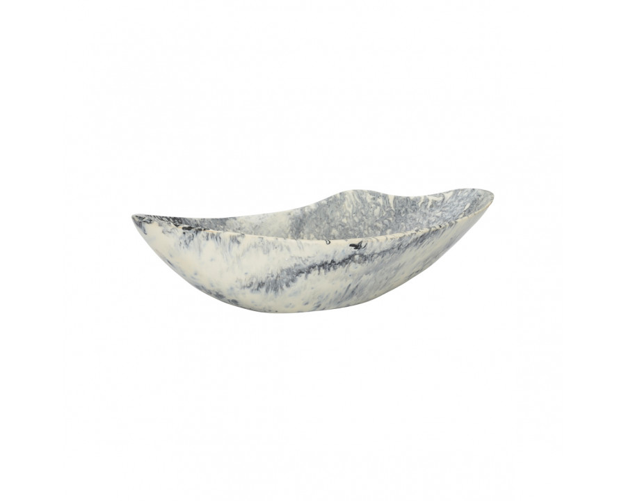 Chelsea House Bucolic Oval Bowl - Gray/Cream, Medium