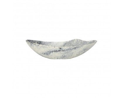 Chelsea House Bucolic Oval Bowl - Gray/Cream, Medium